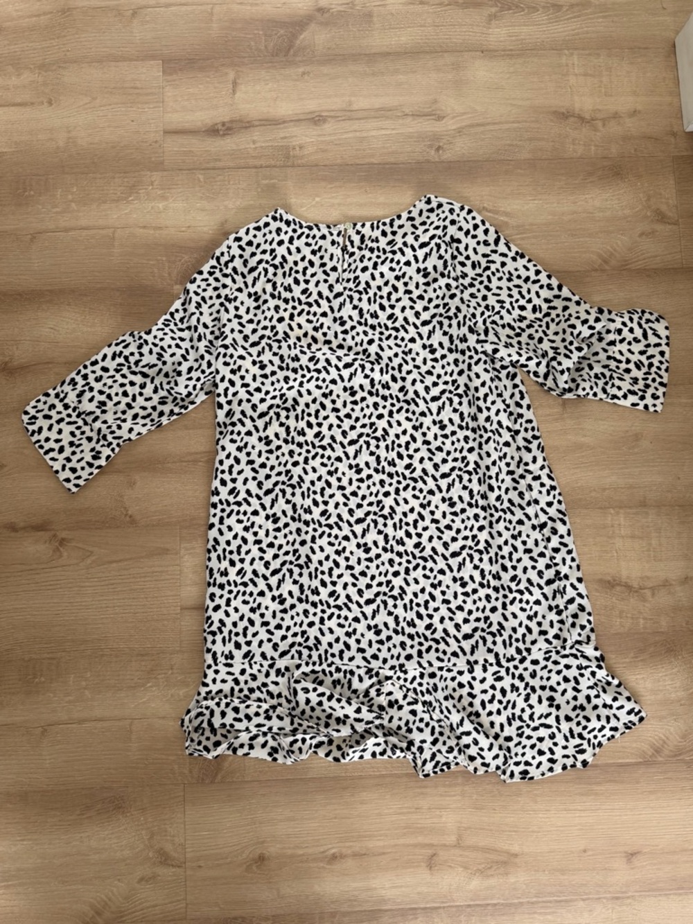 Davi & Dani Black and White Dalmatian-Spot Blouse